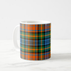 Taza De Café Cuadro de Tartán Clan Murray Naranja Azul