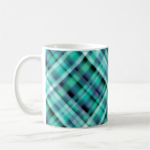 Taza De Café Cuadro escocés azul greeb navy sin costuras a cuad