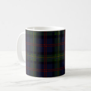 Taza De Café Cuadro Escocés Clan Malcolm Verde Púrpura