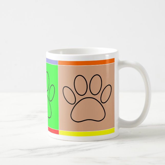 Taza De Café Cuadros De Cachorro En Cuadrados (Derecha)