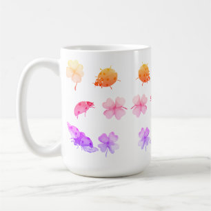 Taza De Café Cuadros de cuatricromía y trébol de cuatro hojas