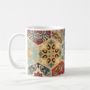 Taza De Café Cuadros de mosaico de mosaicos de colores sin foco