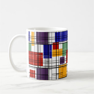 Taza De Café Cuadros geométricos a cuadros sin fisuras alineado