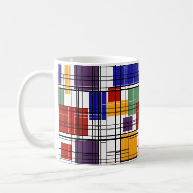 Taza De Café Cuadros geométricos de chapa sin soldadura alinead (Izquierda)