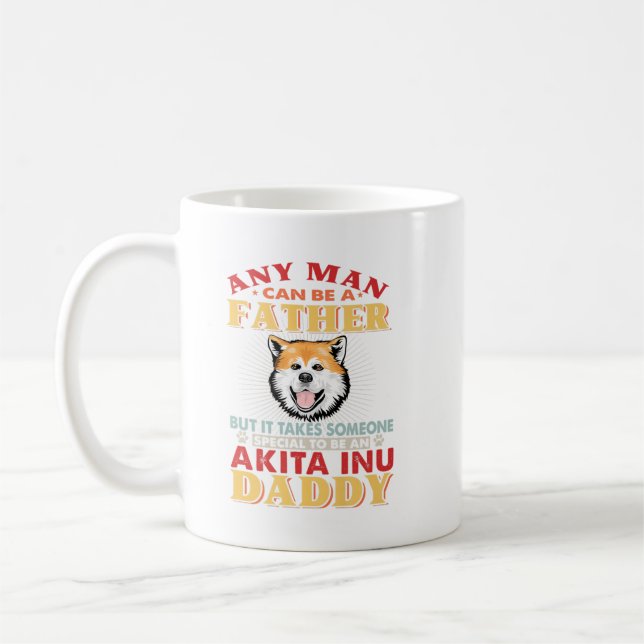 Taza De Café Cualquier Hombre Puede Ser Padre Akita. Idea de re (Izquierda)