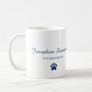 Taza De Café Cualquier nombre de veterinario logo personalizado