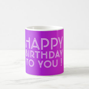 Taza De Café Cualquier nombre editable Feliz Cumpleaños Pink Pu