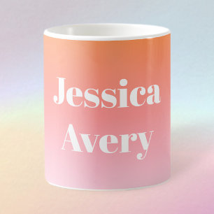 Taza De Café Cualquier nombre   Texto con estilo retro-moderno 