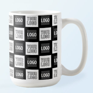 Taza De Café Cualquier patrón de repetición de dos logotipos o 