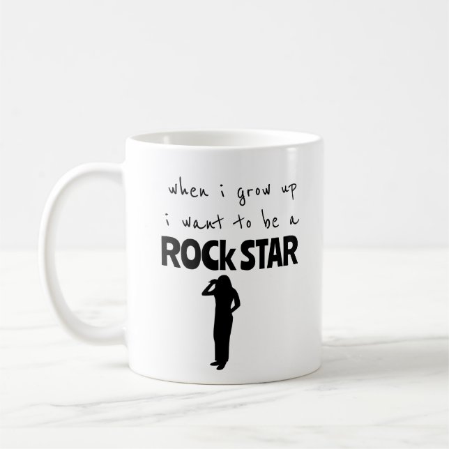 Taza de café Cuando crezca Estrella de Rock (Izquierda)