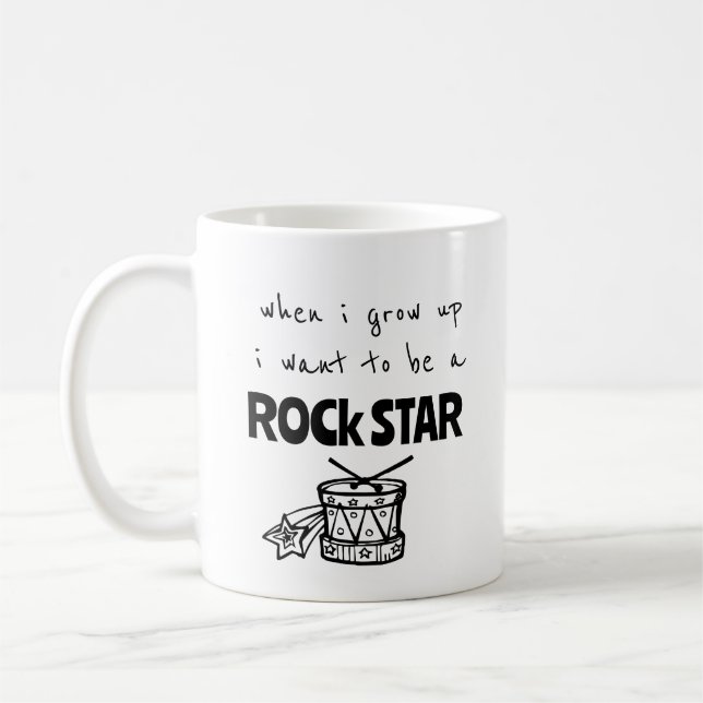 Taza De Café Cuando crezca rock Star Coffee Mug (Izquierda)