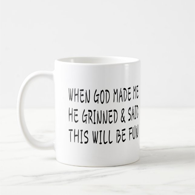 Taza De Café Cuando Dios me hizo (Izquierda)