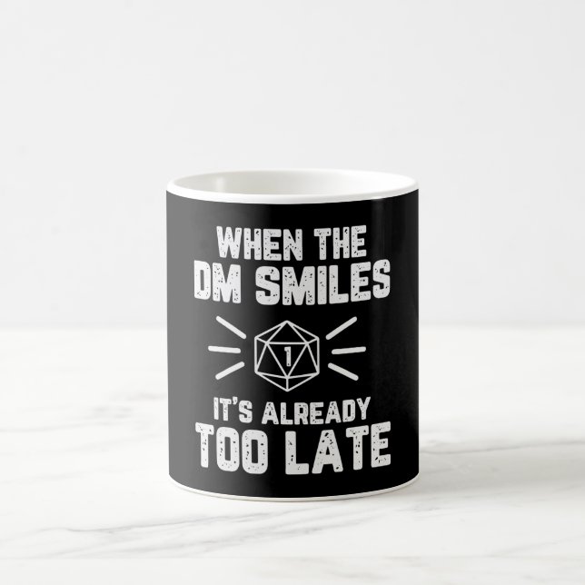 Taza De Café Cuando el DM sonríe RPG Nerd (Centro)