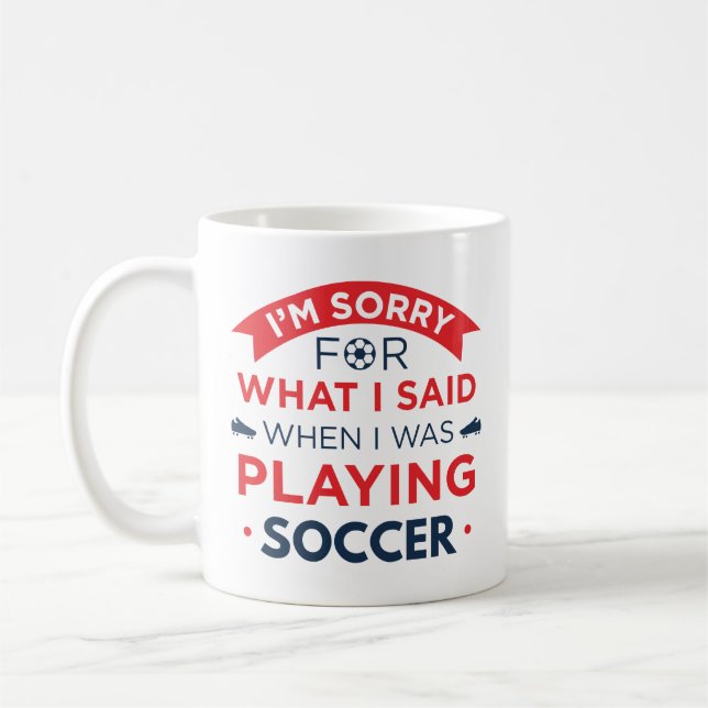 Taza De Café Cuando Estaba Jugando Fútbol (Izquierda)