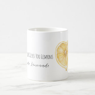Taza De Café Cuando la Vida te Da Limones Haz Limonada Corazón