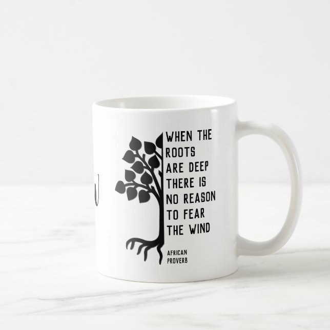 Taza De Café CUANDO LAS RAÍCES SON UN PROFUNDO Monograma Inspir (Derecha)