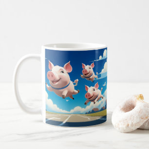 Taza De Café Cuando los cerdos vuelen cerdos alados divertidos