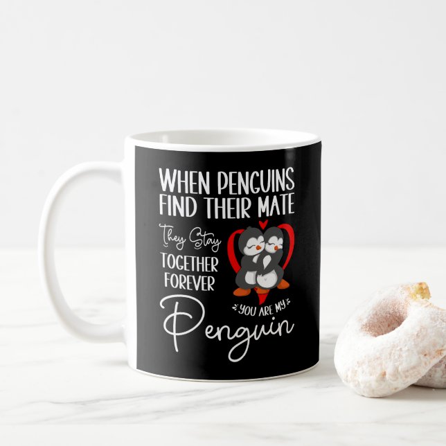 Taza De Café Cuando Los Pingüinos Encuentran Su Destino, Se Que (Con donut)