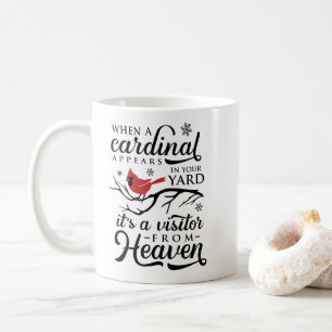 Taza De Café Cuando un cardenal visita su jardín