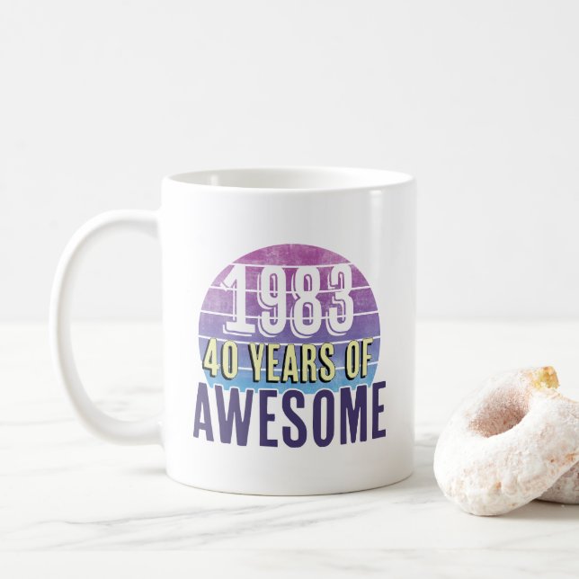 Taza De Café Cuarenta años de asombro en 1983 (Con donut)