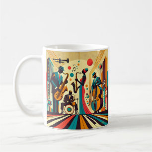 Taza De Café Cuarteto de la Edad de Jazz de Mid Century