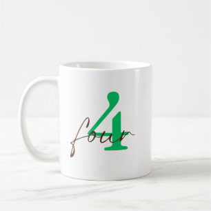 Taza De Café Cuarto Aniversario 4 Años con Personalización