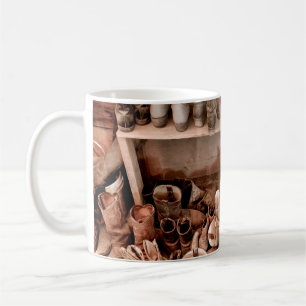 Taza De Café Cuarto de montura lleno de botas de vaquero desgas