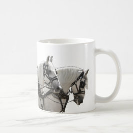 Taza De Café Cuatro al corriente caballos de proyecto grises de