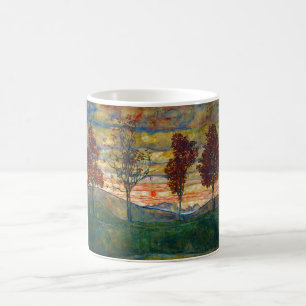 Taza De Café Cuatro árboles (arte paisajístico) (por Egon Schie
