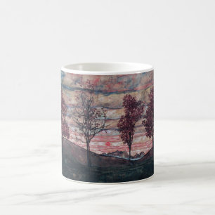 Taza De Café Cuatro árboles pintados por Egon Schiele