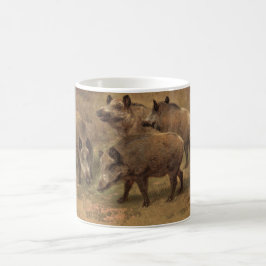 Taza De Café Cuatro Boars en un paisaje de hierba (por Rosa Bon