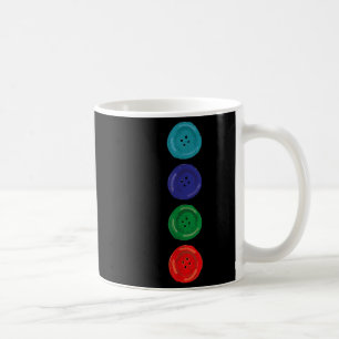 Taza De Café Cuatro Botones Groovy Gato azul Gracioso Costu Hal