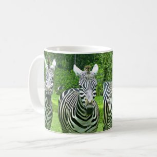 Taza De Café Cuatro cebras a la luz del prado