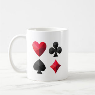 Taza De Café Cuatro conjuntos de cartas de juego: corazones, pa