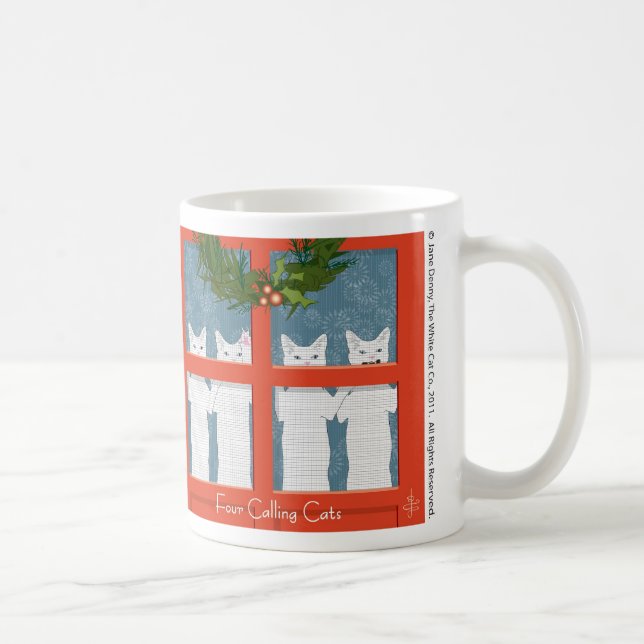Taza De Café Cuatro gatos de llamada… Día de fiesta (Derecha)