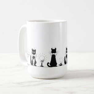 Taza De Café Cuatro gatos negros, Louis Wain Mug
