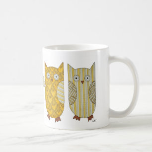 Taza De Café Cuatro Lechuzas de Oro Café Mug