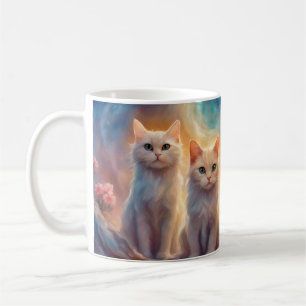 Taza De Café Cuatro lindos gatos blancos