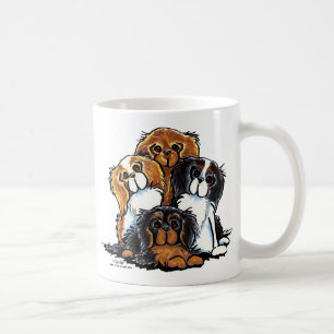 Taza De Café Cuatro perros de aguas de rey Charles arrogantes