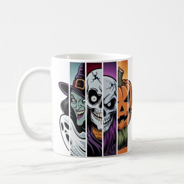 Taza De Café cuatro personajes clásicos con temática de Hallowe (Izquierda)