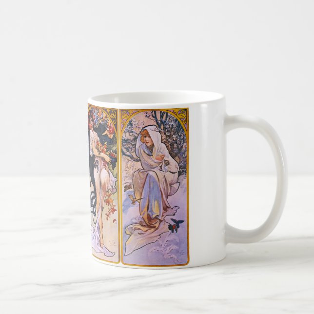 Taza De Café Cuatro temporadas de Alphonse Mucha (Derecha)