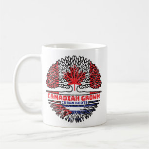 Taza De Café Cuba Bandera de raíces cubanas canadienses de árbo