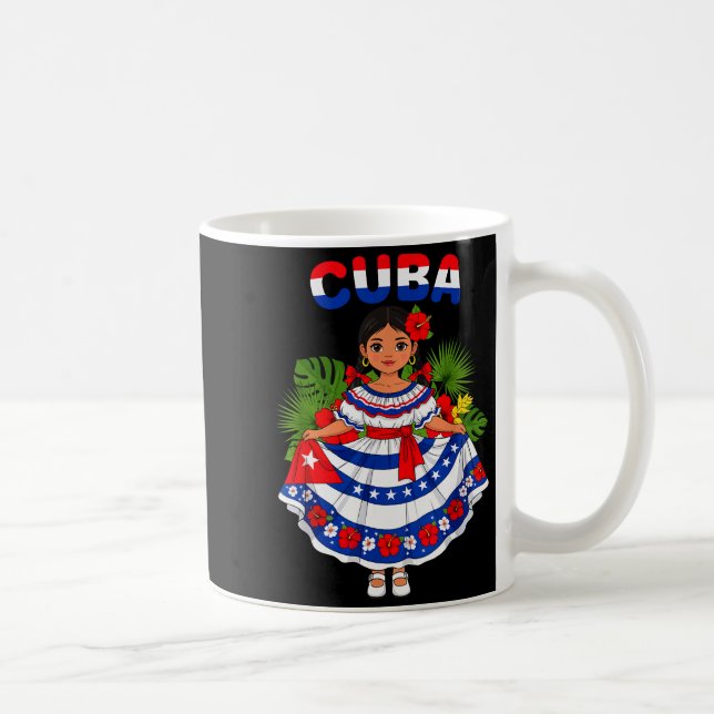 Taza De Café Cuba Cuban Girl Traditional Dress Trocal Flowers  (Derecha)