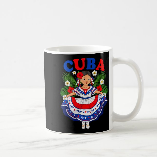 Taza De Café Cuba Cuban Girl Traditional Dress Trocal Flowers  (Derecha)