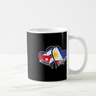 Taza De Café Cuba Filipinas bandera corazón de medio filipino c