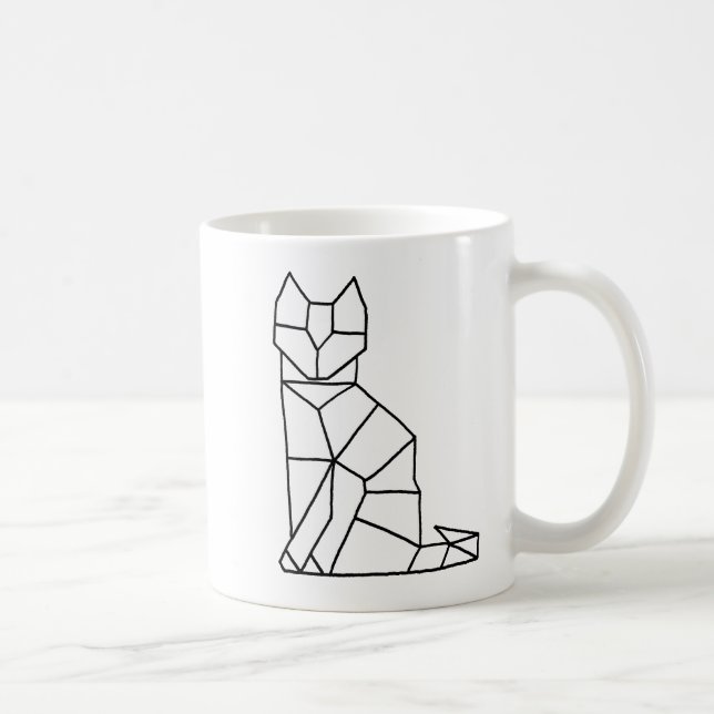 Taza de café cúbica del gato (Derecha)