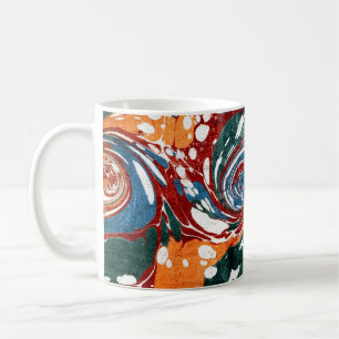 Taza De Café Cubierta colorida de papel de mármol victoriano