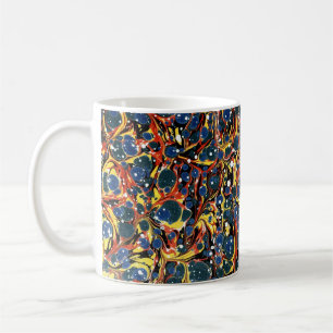 Taza De Café Cubierta colorida de papel de mármol victoriano