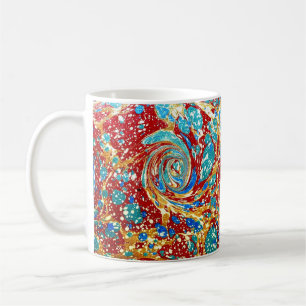 Taza De Café Cubierta colorida de papel de mármol victoriano