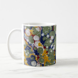 Taza De Café Cubierta colorida de papel de mármol victoriano